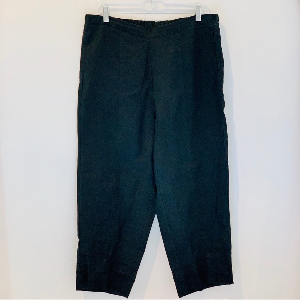 Habitat Black Linen Capri Pant NWOT